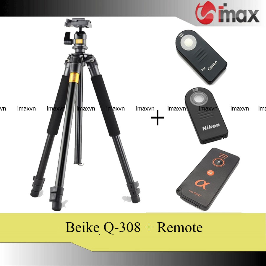 Chân máy ảnh Tripod Beike Q-308 + Remote cho máy ảnh