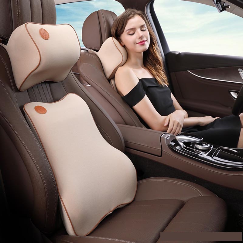 Bộ Gối Tựa Đầu Và Dựa Lưng Cao Su Non Cao Cấp Siêu Đàn Hồi - Nhiều Màu (Gồm 1 Gối + 1 Tựa Lưng)