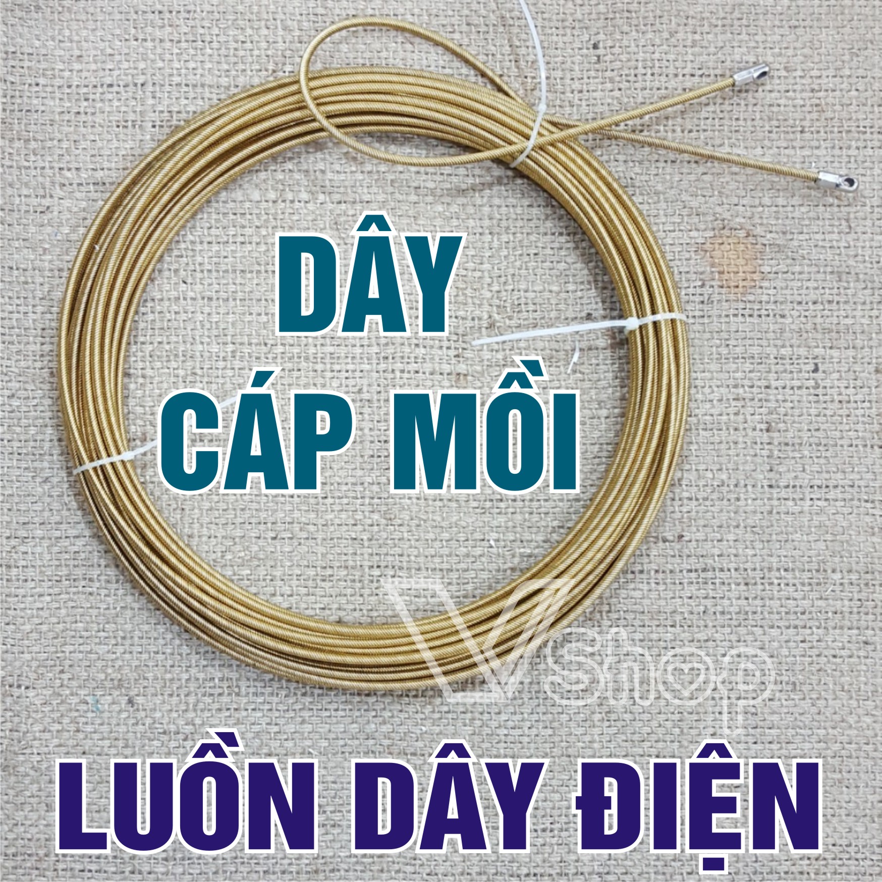 Dây cáp thợ điện, mồi, luồn, kéo, đi dây điện âm tường. 10m, 15m, 20m. cáp kim loại, không gỉ, phi 4mm