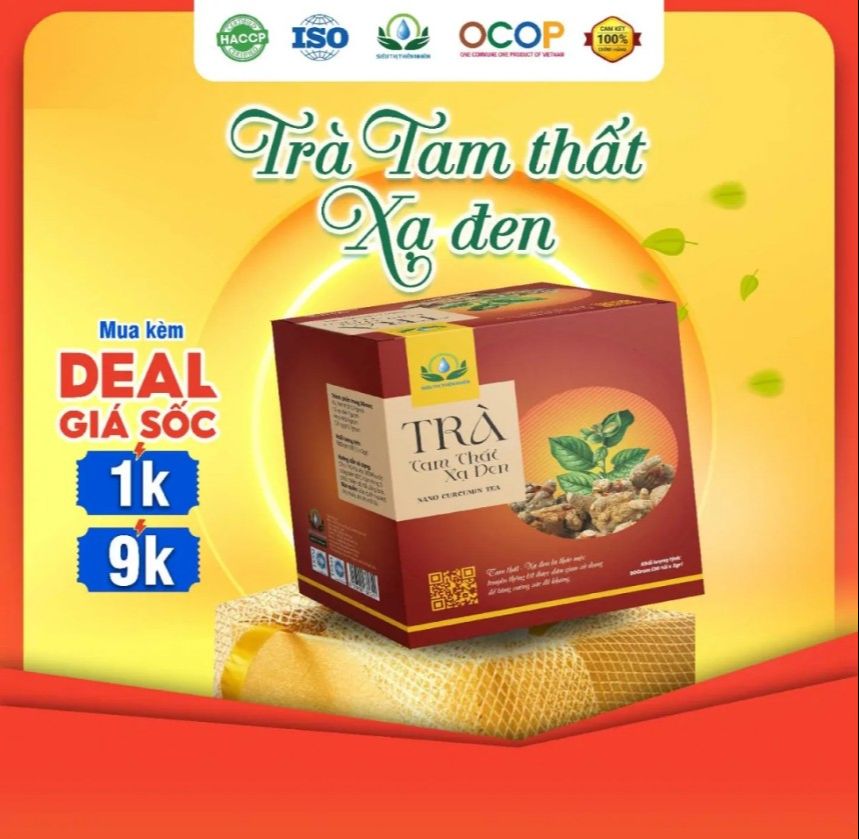 Trà tam thất xạ đen , hộp 30 túi lọc