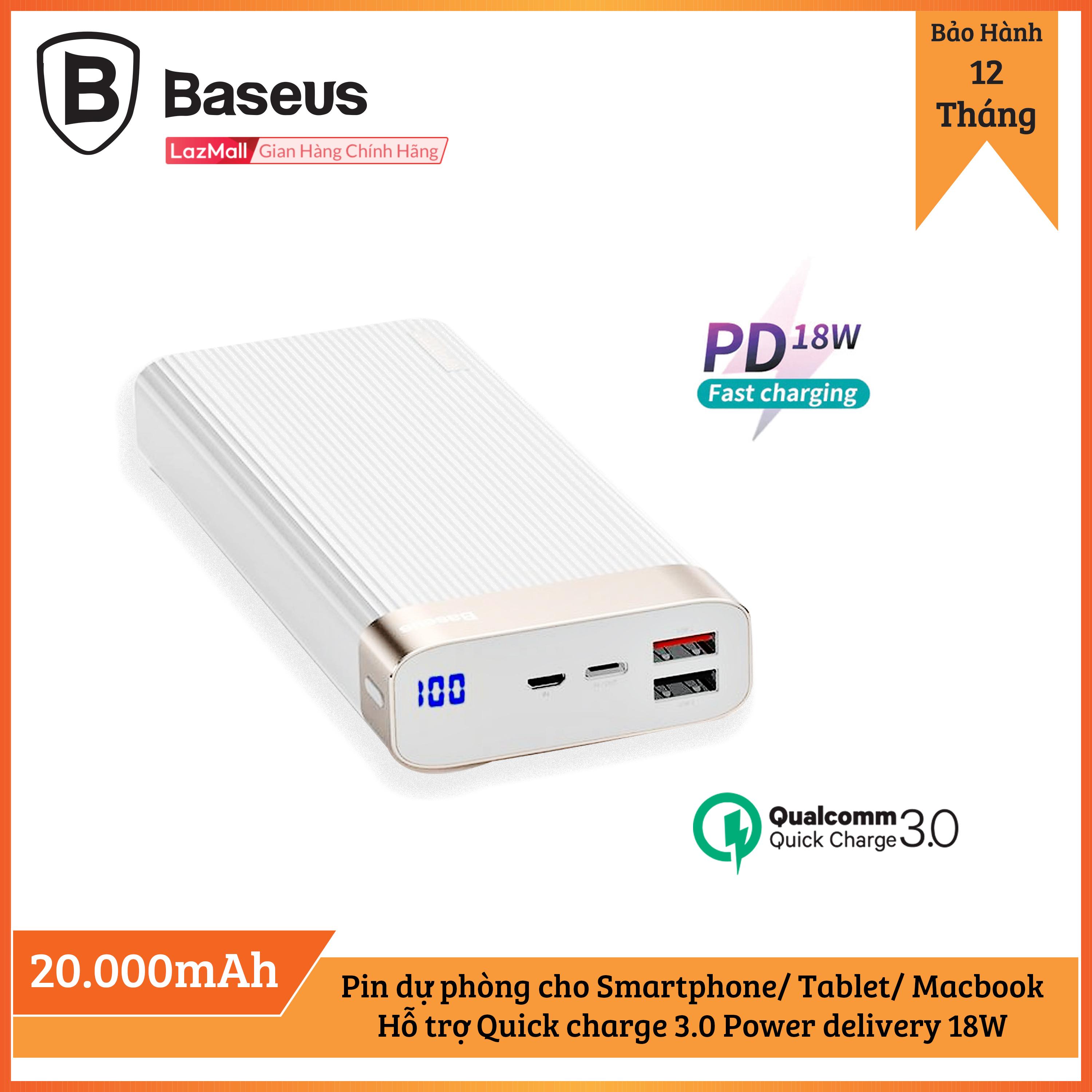 Pin sạc dự phòng parallel pd 20.000mah, hỗ trợ sạc power delivery 18w & quick charge 3.0 - hàng chính hãng
