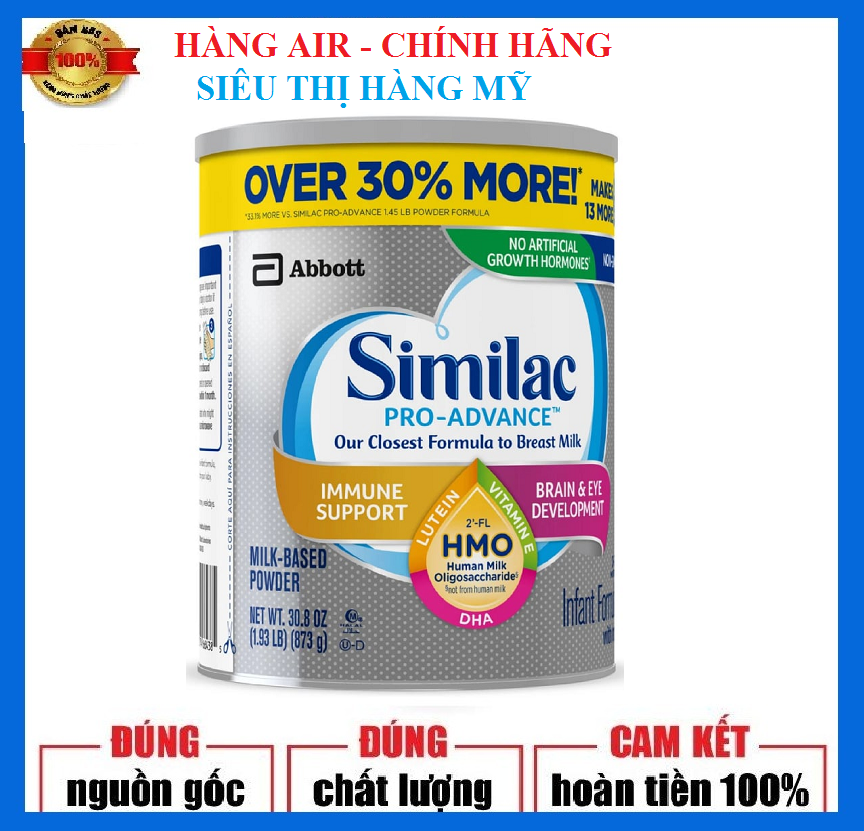 Sữa Similac Pro Advance 873g Bé 0-12 tháng - Giúp bé hoàn thiện hệ tiêu hóa, trí não
