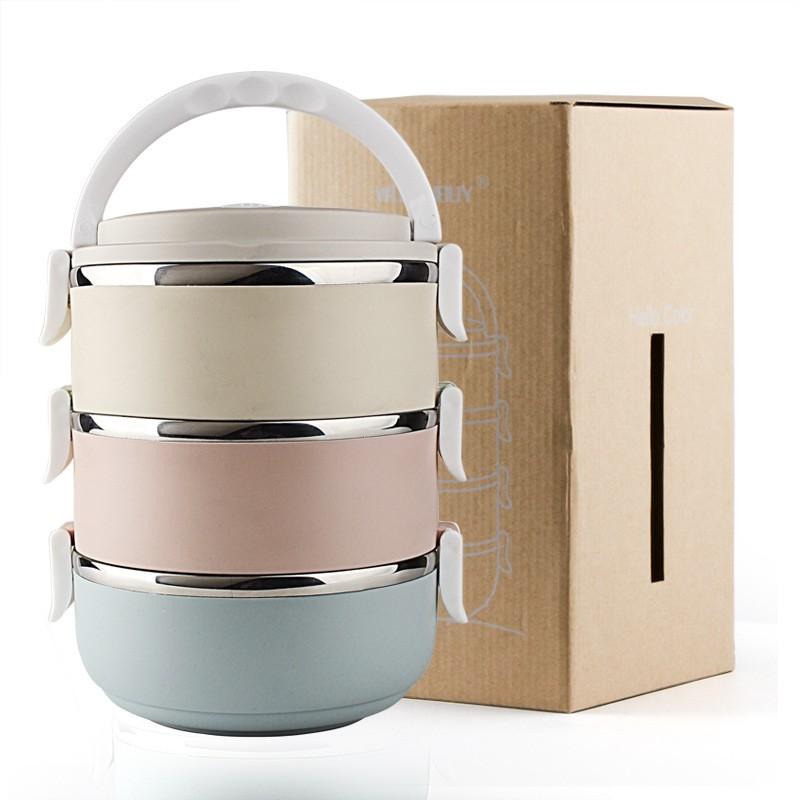 Hộp cơm 3 ngăn giữ nhiệt Lunch Box, Camen 3 ngăn, Hộp cơm 3 tầng, Hộp cơm giữ nhiệt