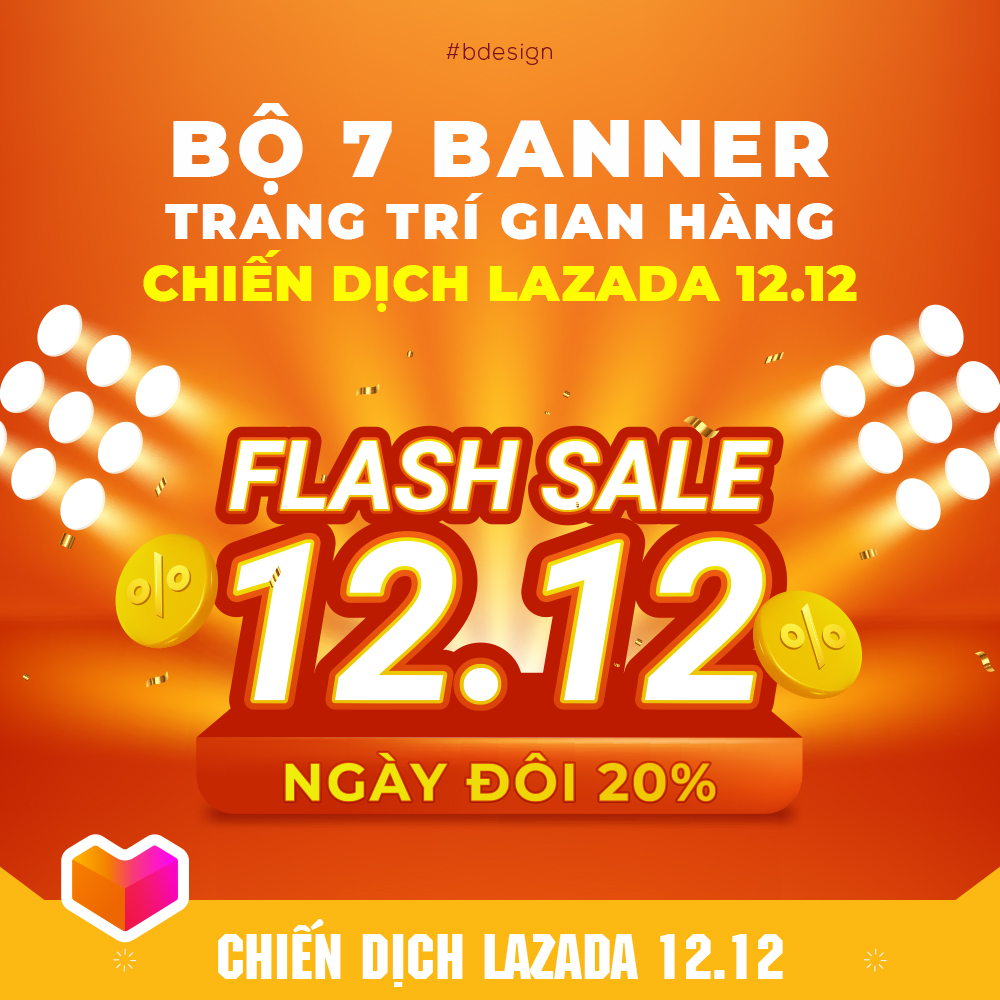 ] Bộ 7 banner siêu đỉnh trang trí gian hàng 12.12 - B Design