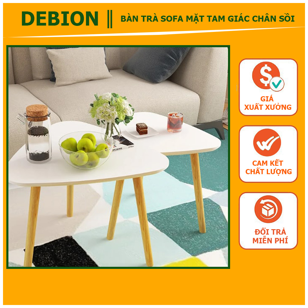 _bàn trà sofa mặt tam giác chân sồi cao cấp,bàn trà sofa chất lượng gỗ mdf nhập khẩu cao cấp, bàn trà thông minh phong cách bắc âu hiện đại sang trọng - debion offical