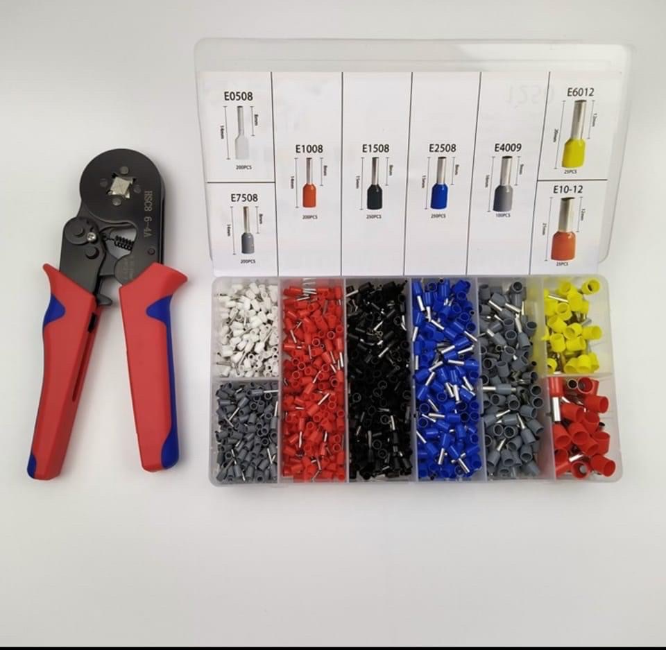 Kìm bấm cos vuông HSC8 6-4A tự điều chỉnh kèm 1200 đầu cos đủ loại cos ống tròn cos pin