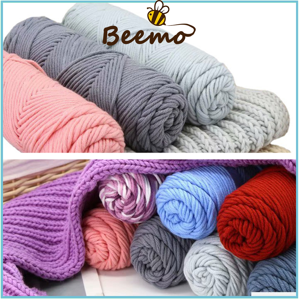 Len ống đan khăn quàng cổ, len cotton love cuộn 100g
