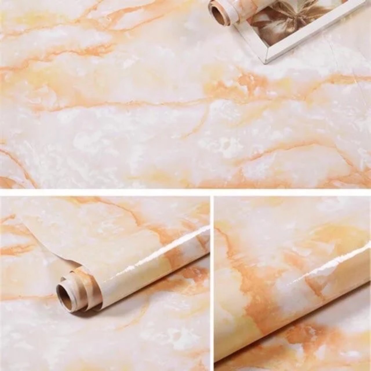 5 mét giây dán tường giả đá hoa cuơng  bề mặt phủ bóng nano khổ rộng 60 cm có keo dán sẵn