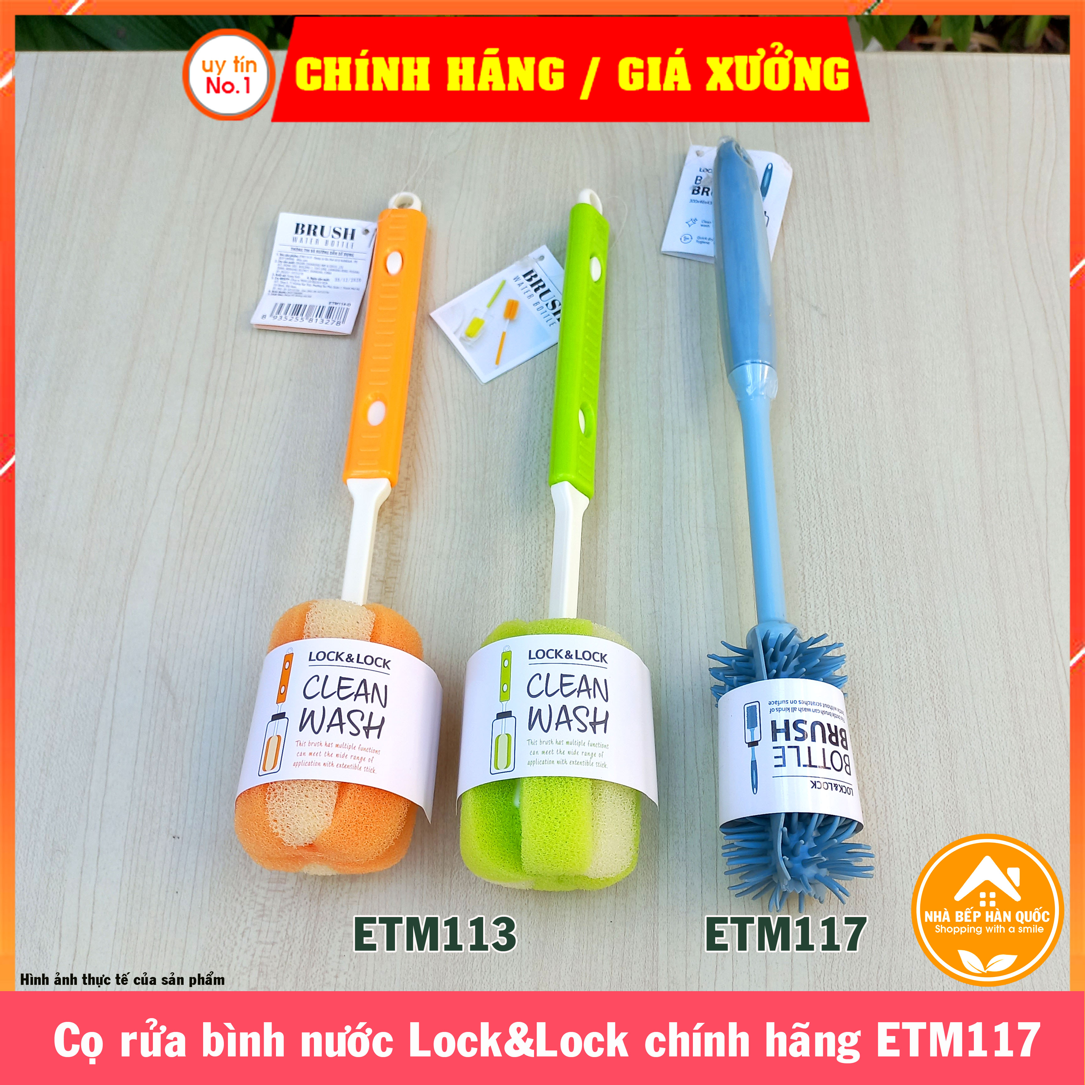 Cọ rửa bình nước Lock&Lock ETM117 sử dụng cho bình nhựa bình giữ nhiệt ly cốc bình sữa