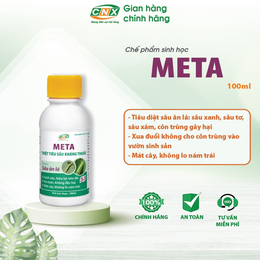 Chế phẩm trừ sâu - côn trùng Meta - trừ nhện sâu tơ, sâu xanh, sâu đen, sâu xám, sâu khoang, sâu keo, sâu róm CNX