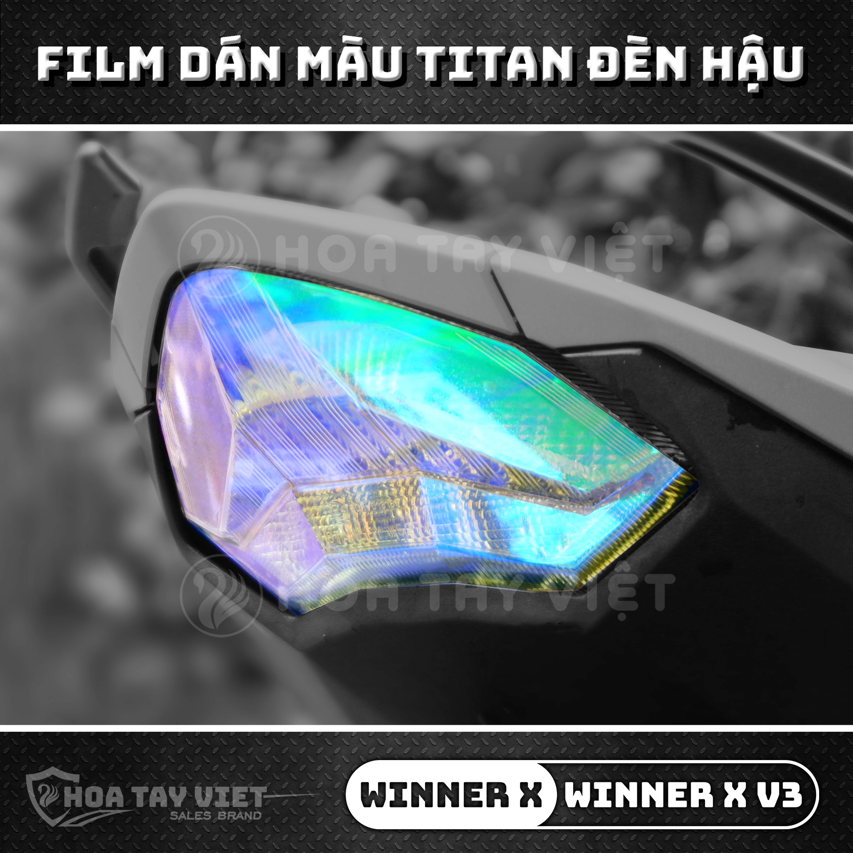 Miếng dán ĐÈN HẬU WINNER X [Honda RS-X] chuyển màu xanh cánh cam