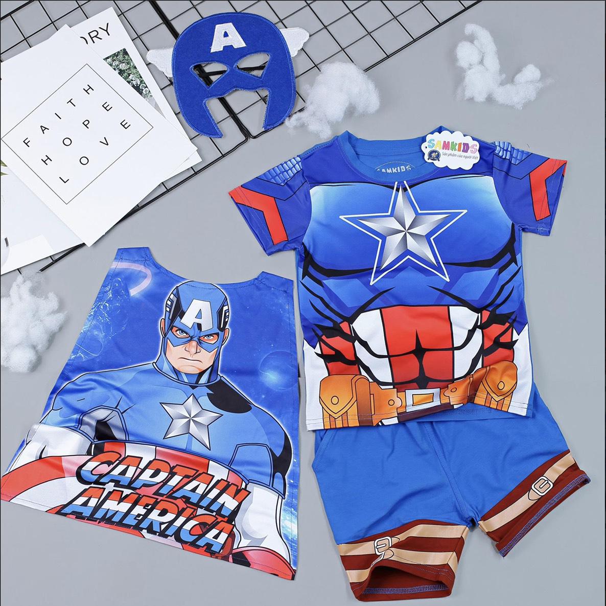[HCM]Đồ bộ siêu nhân người khiên Captain LV4 - tặng áo choàng và mặt nạ cực ngầu