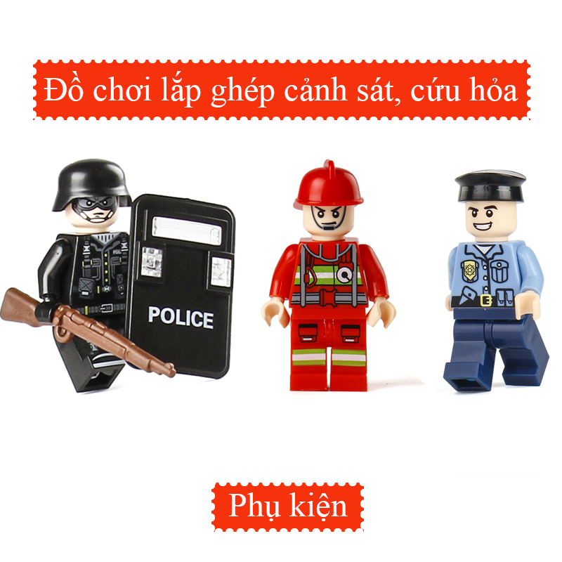 Mô Hình đồ chơi lắp ráp mini figure Nhân Vật Hoạt Hình KAVY cảnh sát police