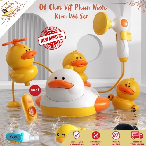 Đồ chơi vịt phun nước thả bồn tắm bể bơi cho bé duck shower vịt con phun nước 5 chế độ phun siêu thích thú dunsu.pk