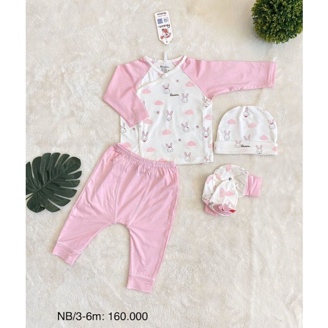 Avaler - Bộ dài tay cài chéo Avaler sợi tre cho bé 3-7kg