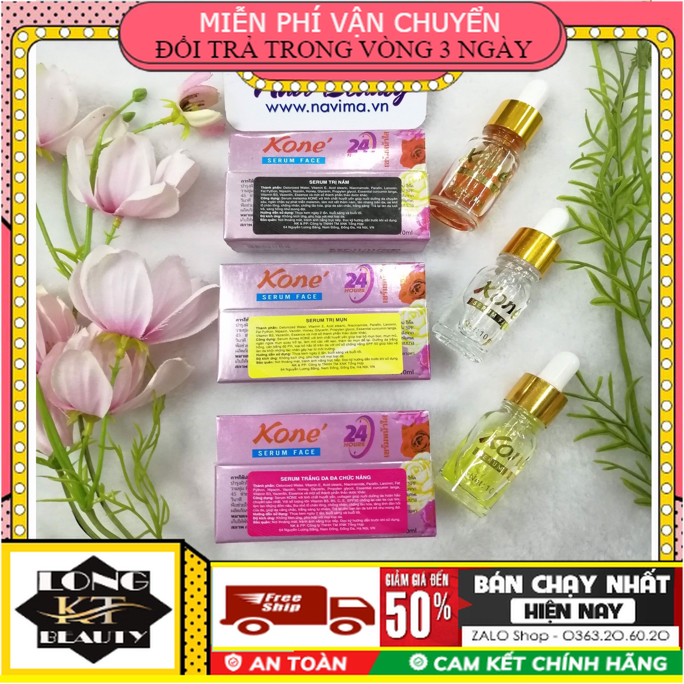 [Hàng Thái lan] Serum dưỡng trắng da ,ngừa mụn,thâm,nám Kone thái lan 10ml