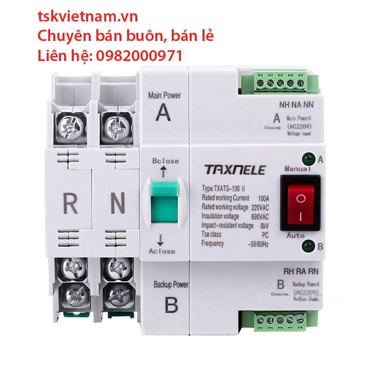 Bộ chuyển đổi nguồn điện công suất cao ATS 2P/100A