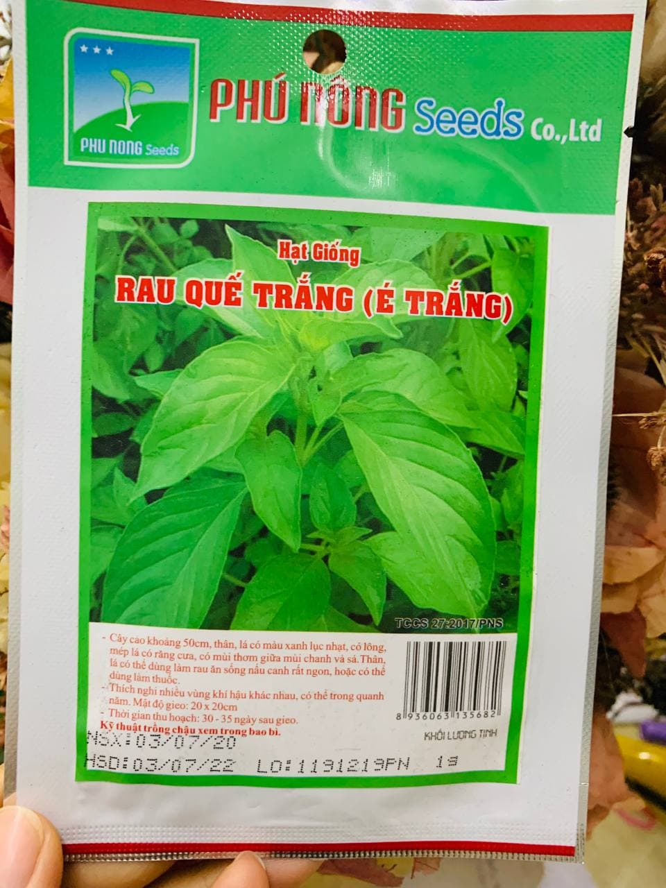 Hạt Giống Lá É Trắng/ Rau Thơm Sả - Dễ Trồng, Thơm Ngon, rau nấu lẩu gà lá é