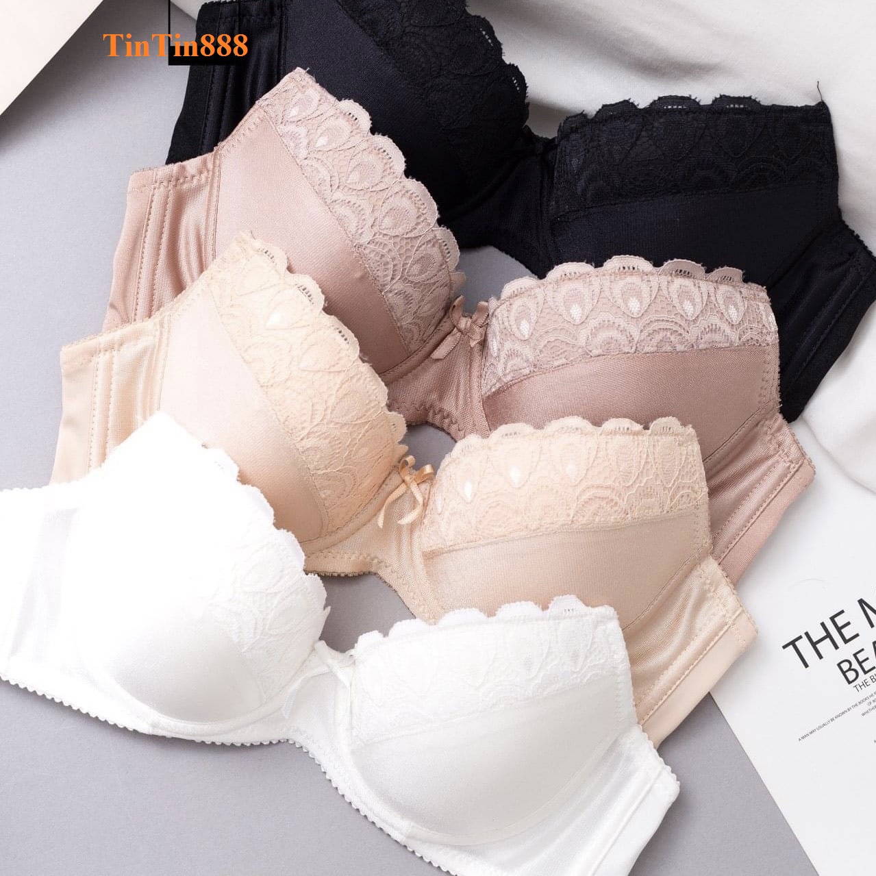 Áo ngực nữ mút mỏng cài trước có gọng nâng ngực phối ren Belle,- Áo lót nâng ngực chống sệ - áo chíp đẹp êm - TinTin888