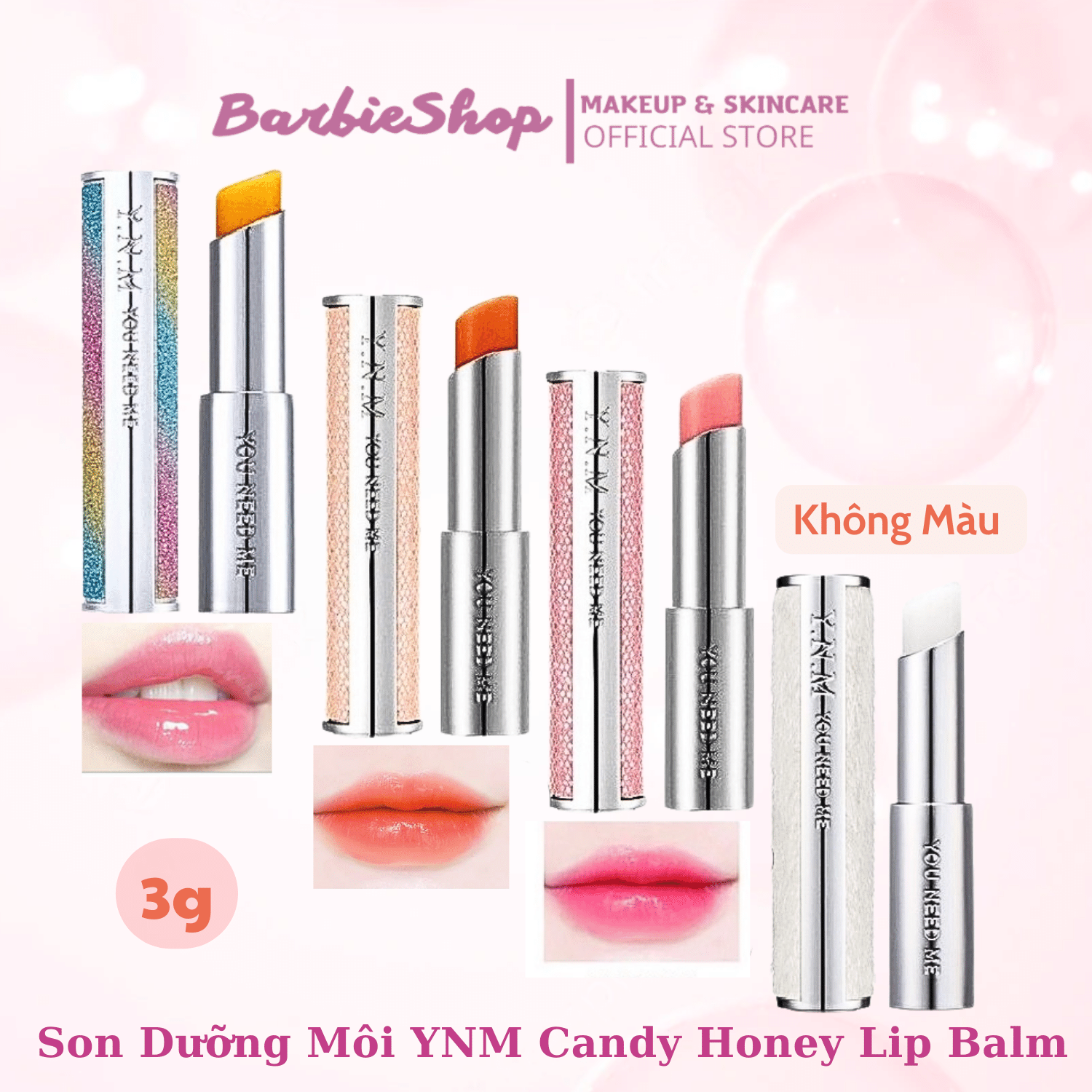 Son Dưỡng Môi Đổi Màu YNM Rainbow Honey Lip Balm Full Màu