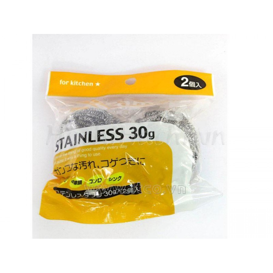 Set 2 miếng cọ xoong nồi bằng thép không gỉ, hàng nhập từ Nhật Bản, sản xuất tại Trung Quốc