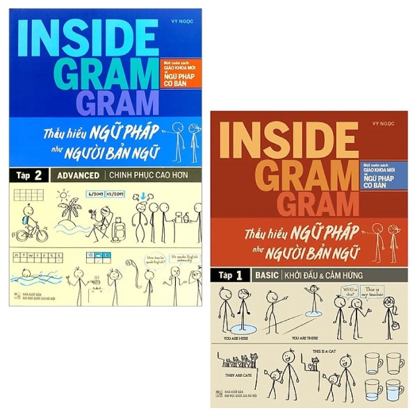 Fahasa - combo sách hay inside gram gram thấu hiểu ngữ pháp như người bản ngữ: tập 1 và 2