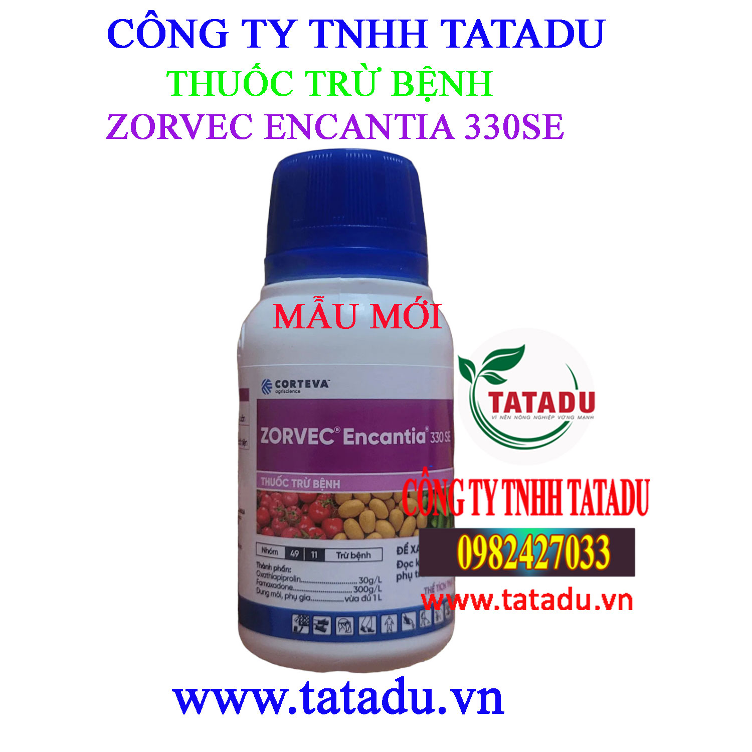 ZORVEC ENCANTIA 330SE - ĐẶC TRỪ BỆNH SƯƠNG MAI, ÚA SỚM, ÚA MUỘN, ĐỐM NÂU CHAI 100ML