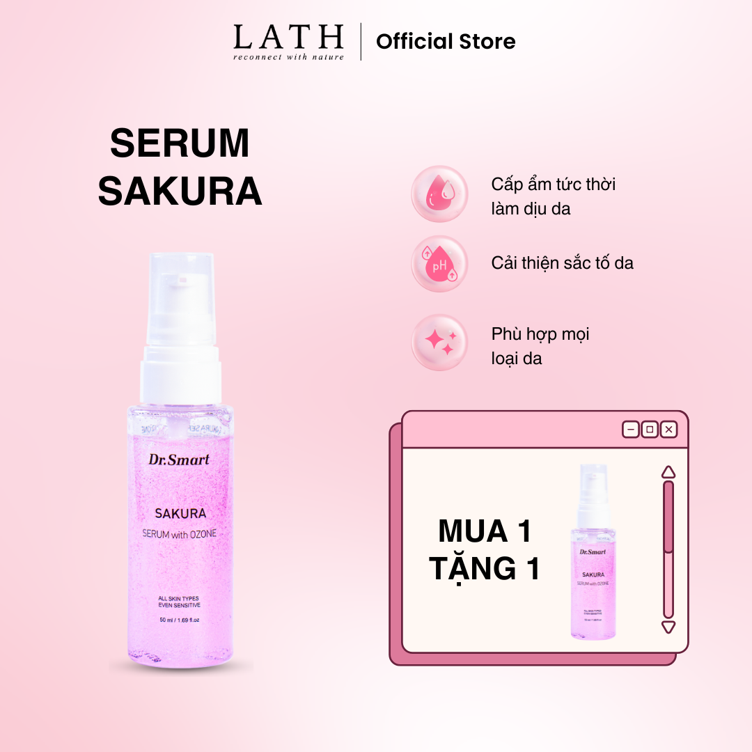 Date 08/12 Serum dưỡng ẩm, làm trắng da Dr.Smart Sakura 50ml