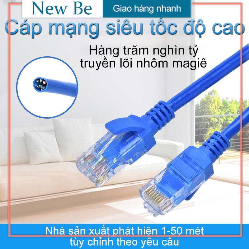 Dây mạng Cáp Mạng 1M 10M  CAT 5E lõi đồng - cáp lan cho wifi không dây, PC, TV, CameraIP