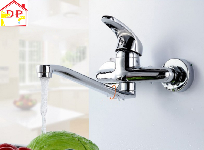 Vòi rửa bát nóng lạnh cắm tường vrb 09