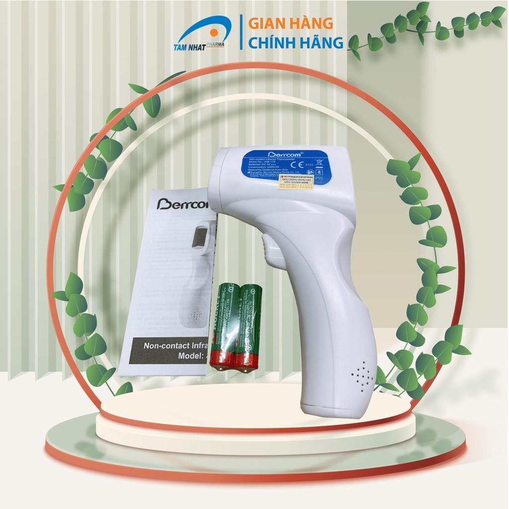 Nhiệt kế hồng ngoại đo trán Berrcom + Tặng kèm pin