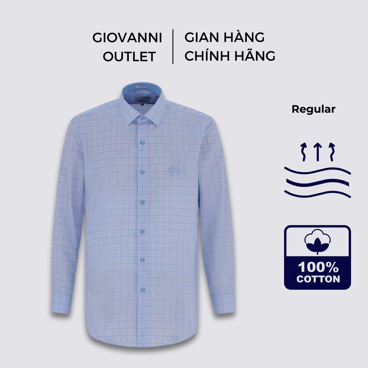 Áo Sơ Mi Nam Dài Tay GIOVANNI Chất Liệu 100% Pure Pima Cotton Cao Cấp GLS01-042