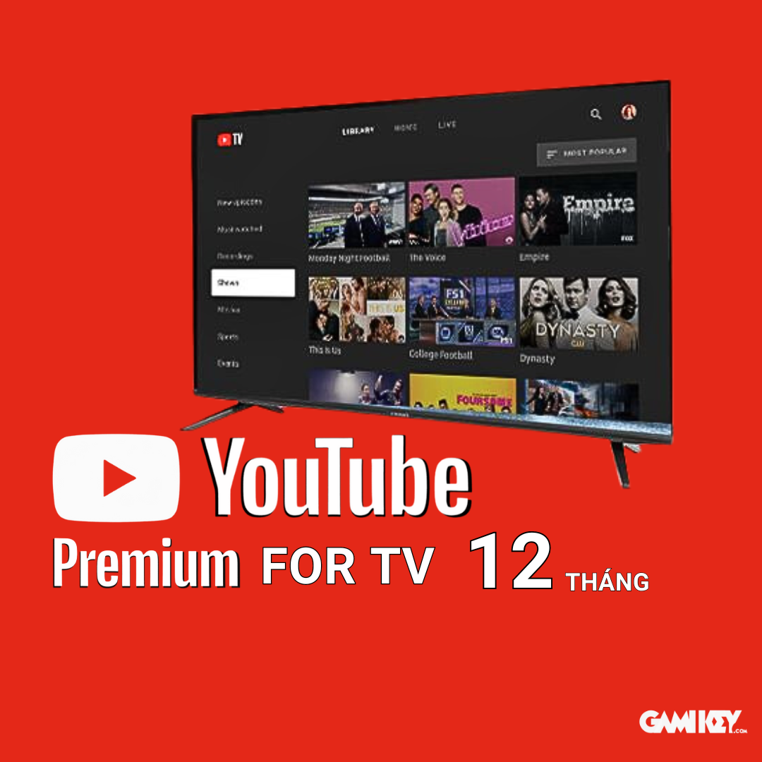  Kích hoạt Youtube Premium cho TV 12 tháng - Xem không giới hạn loại bỏ quảng cáo uy tín 