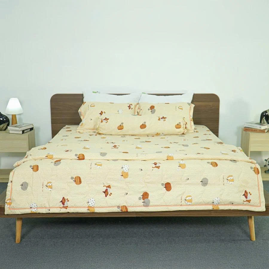 Bộ ga TATANA - 4 món - Vải Cotton Đũi 100% Tự Nhiên-Mềm mại, hút ẩm nhanh.