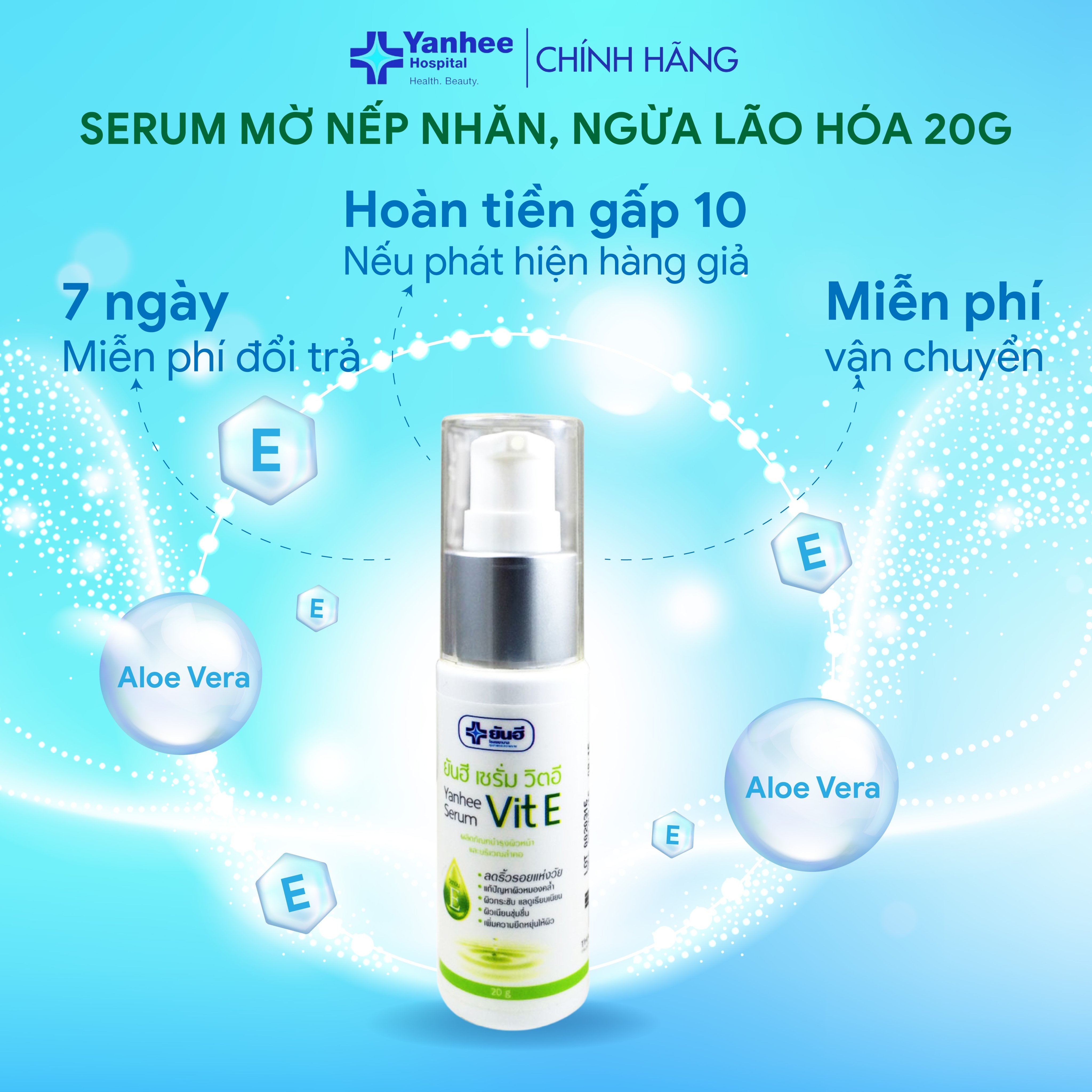 Serum dưỡng da Yanhee Serum Vit E ngăn ngừa lão hóa, giảm nếp nhăn, dưỡng ẩm và mờ sẹo 20g