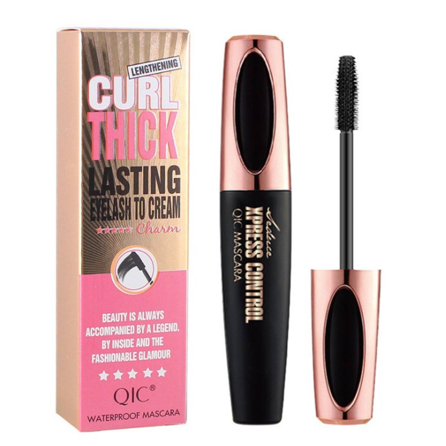 Mascara 4D màu đen làm dày và làm cong mi không thấm nước