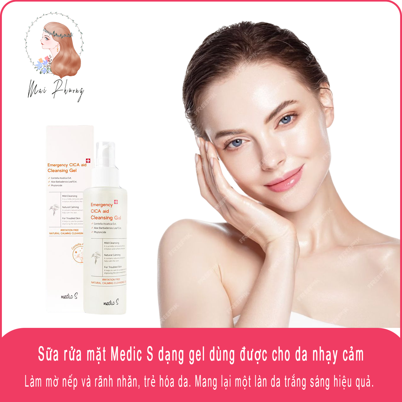 Sữa rửa mặt dạng gel cho da nhạy cảm Medic S