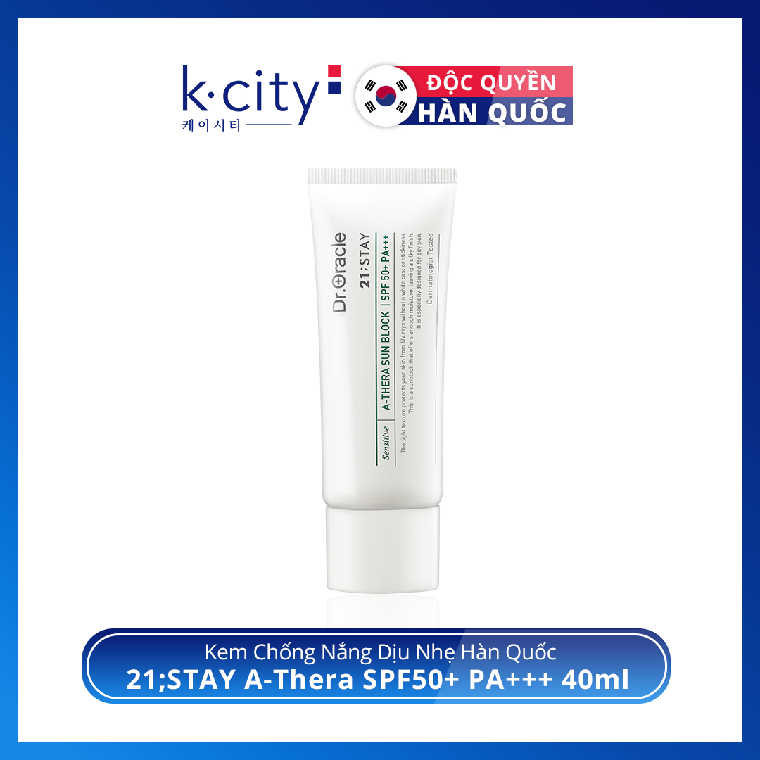 Kem Chống Nắng Mỏng Nhẹ Dành Cho Da Nhạy Cảm 21;STAY A-Thera SPF50+ PA+++ 40ml