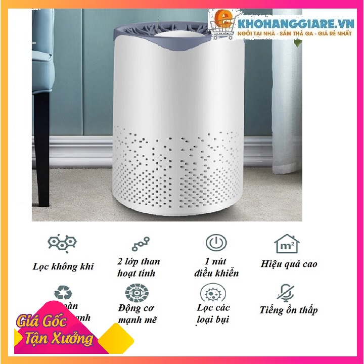 Máy lọc không khí tạo ion âm khử mùi hôi, lõi lọc 3 lớp lọc bụi mịn và trang bị đèn UV diệt khuẩn hiệu quả
