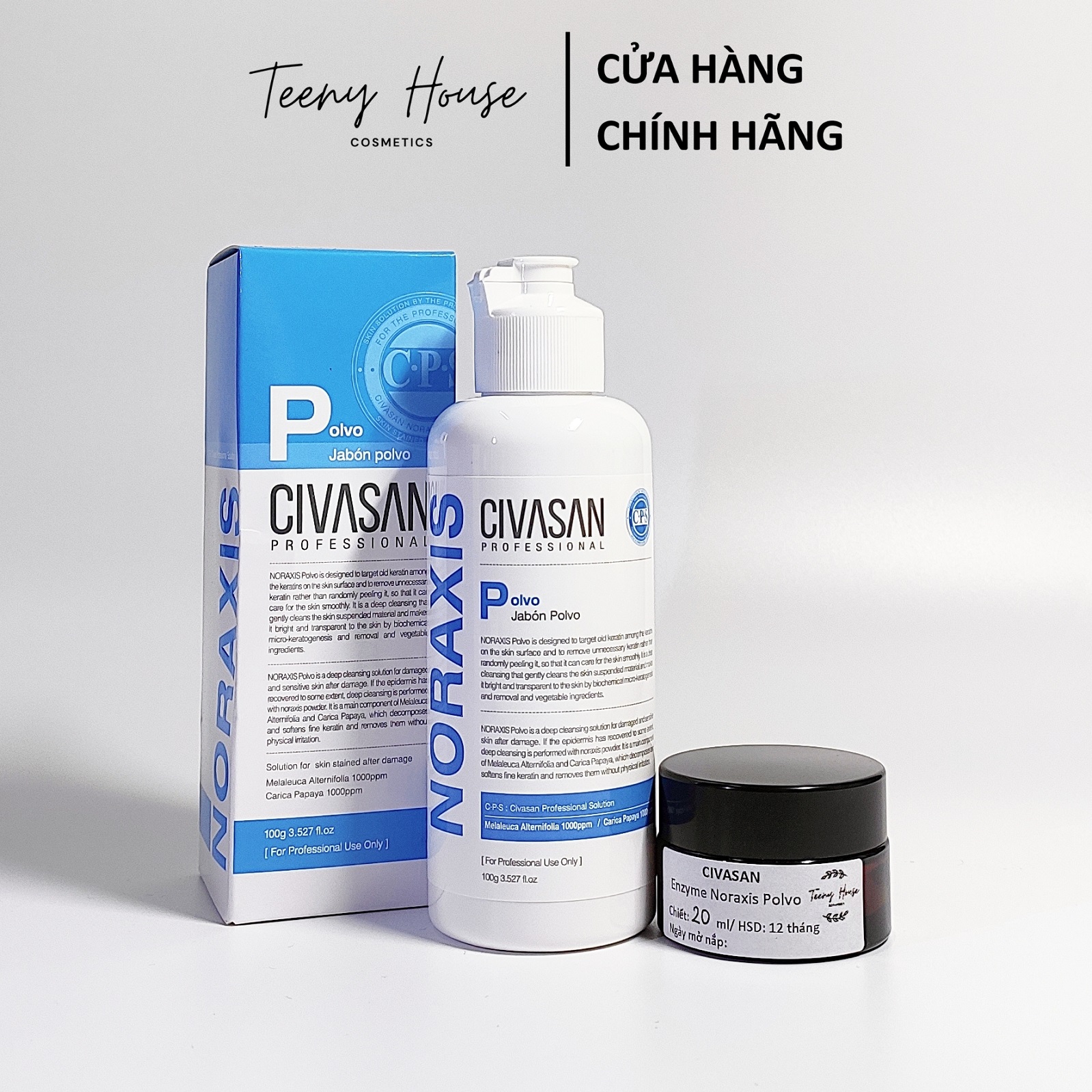 [Chiết - Gốc] Bột tẩy da chết Civasan Enzyme Noraxis Polvo