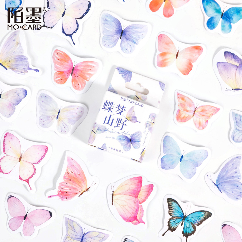Sticker chủ đề Cánh Bướm Trắng - Hộp 46 miếng dán trang trí sổ tay Bullet Journal - M103 - Hình dán chất lượng cao - Trang trí ốp điện thoại, laptop, máy tính bỏ túi, sổ tay, nhật ký, thiệp và các đồ dùng khác