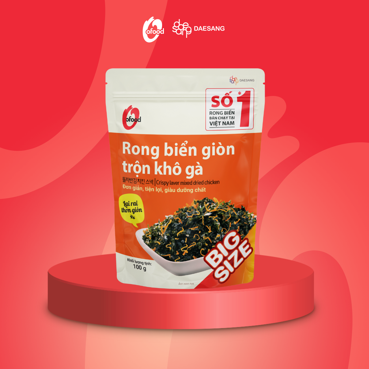 [BIG SIZE 100G] Rong Biển Giòn Trộn O’Food – Snack Rong Biển Hàn Quốc – Ăn Liền Tiện Lợi