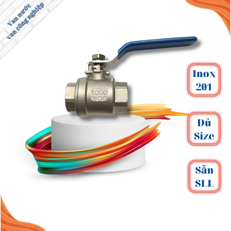 Van bi inox 201 phi 27 van nước tay gạt chất liệu bằng thép không gỉ