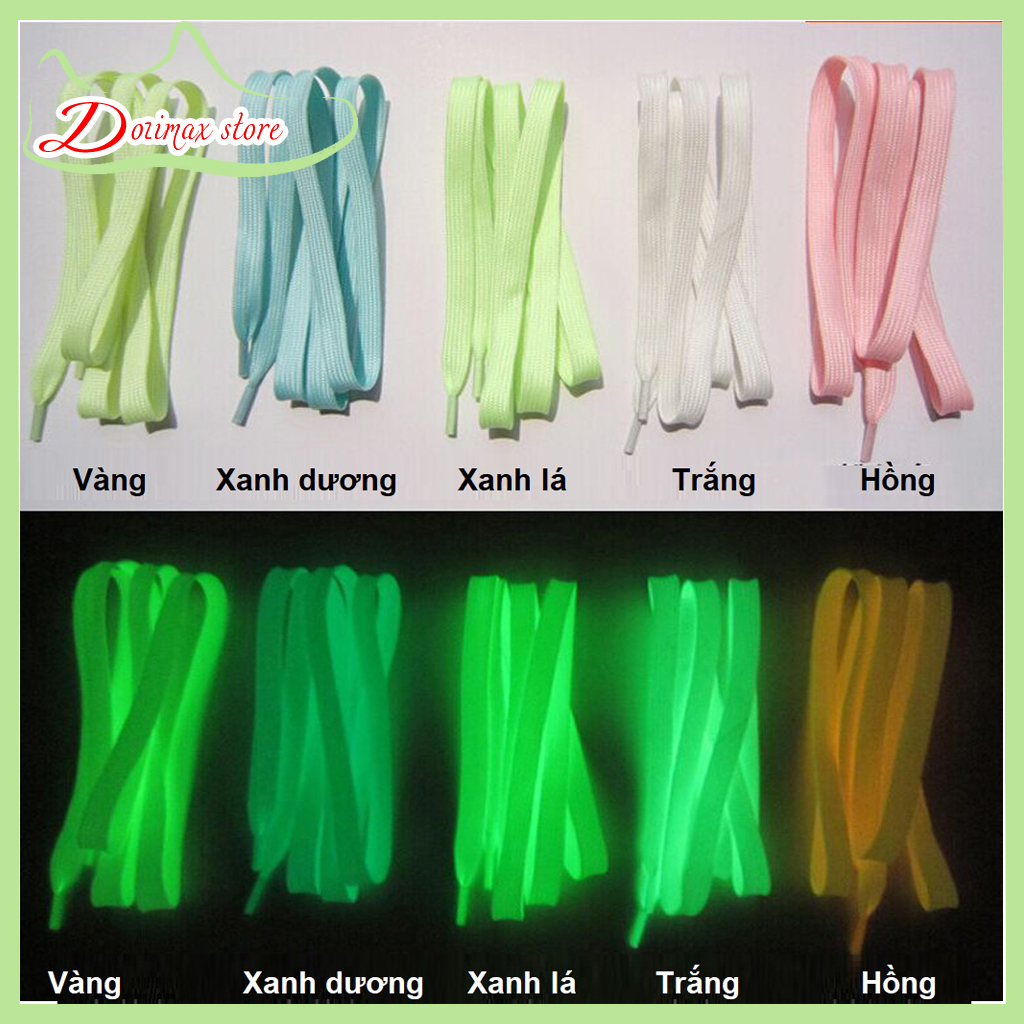 1 cặp dây giày dạ quang phát sáng, công nghệ dệt sợi cao cấp bền dài 80 cm -Dozimax store