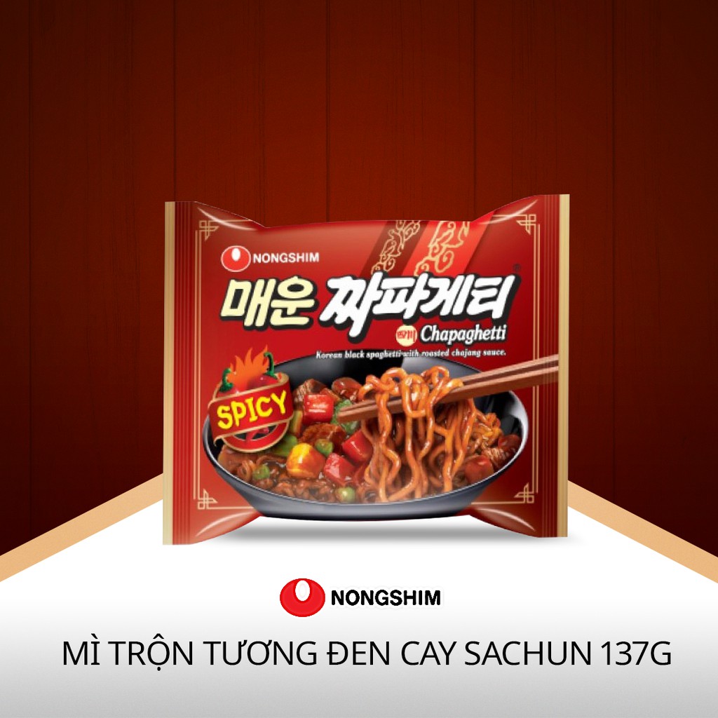 Combo Mì Tương Đen Nongshim Cay Chapagetti Sachun 137g - Hàn Quốc