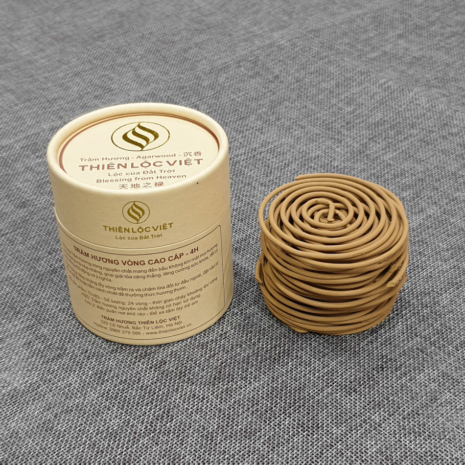 Nhang Vòng Trầm Hương Cao Cấp 2h - 4h Thiên Lộc Việt - Hương thơm Tinh khiết, Nhẹ nhàng Thư giãn - Thanh Lọc Không Gian Sống