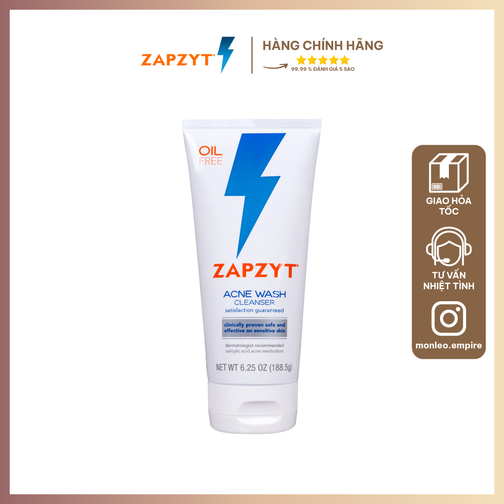 Sữa rửa mặt Zapzyt Acne Wash Cleanser 188.5g cho da mụn