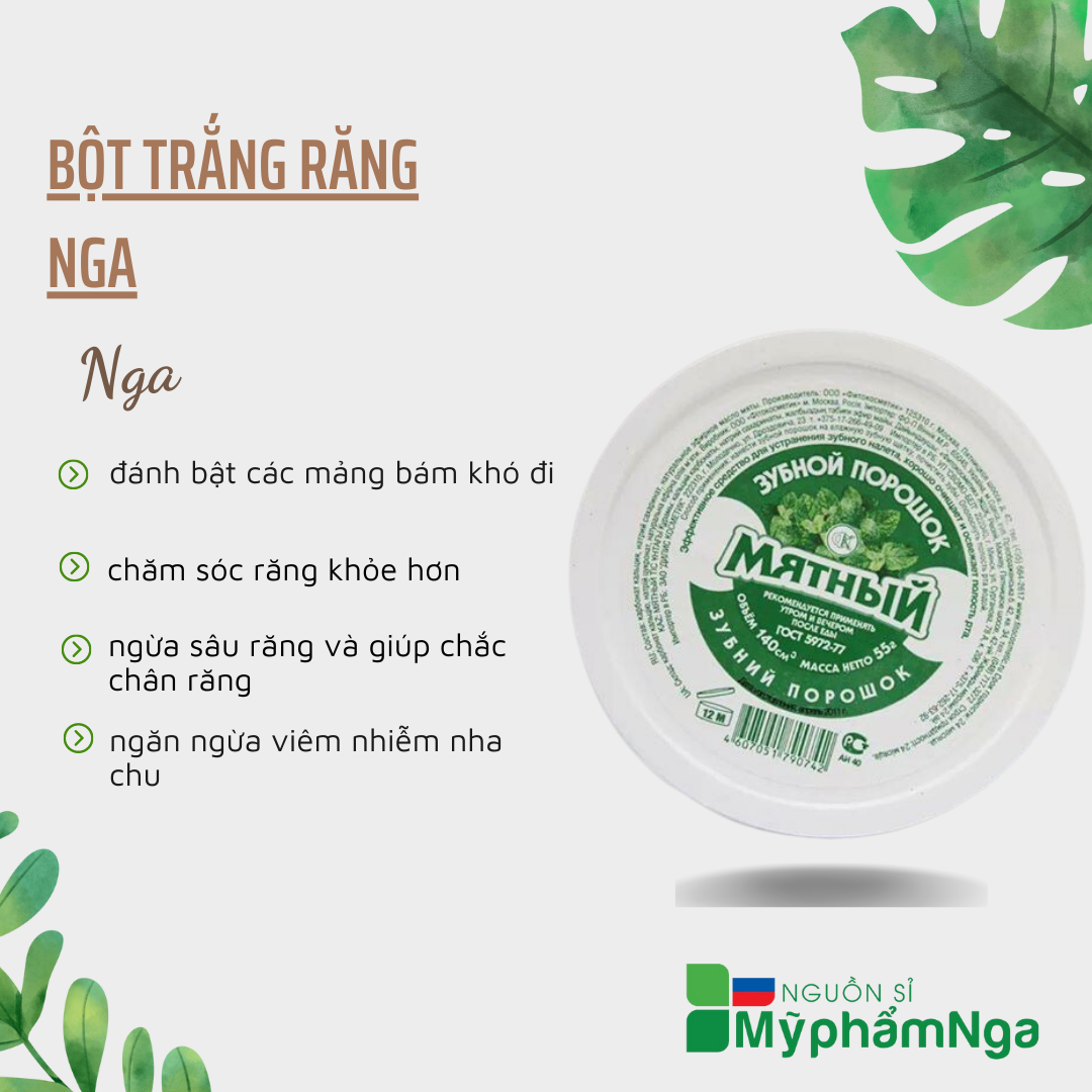 Bột trắng răng Nga làm trắng răng thơm miệng