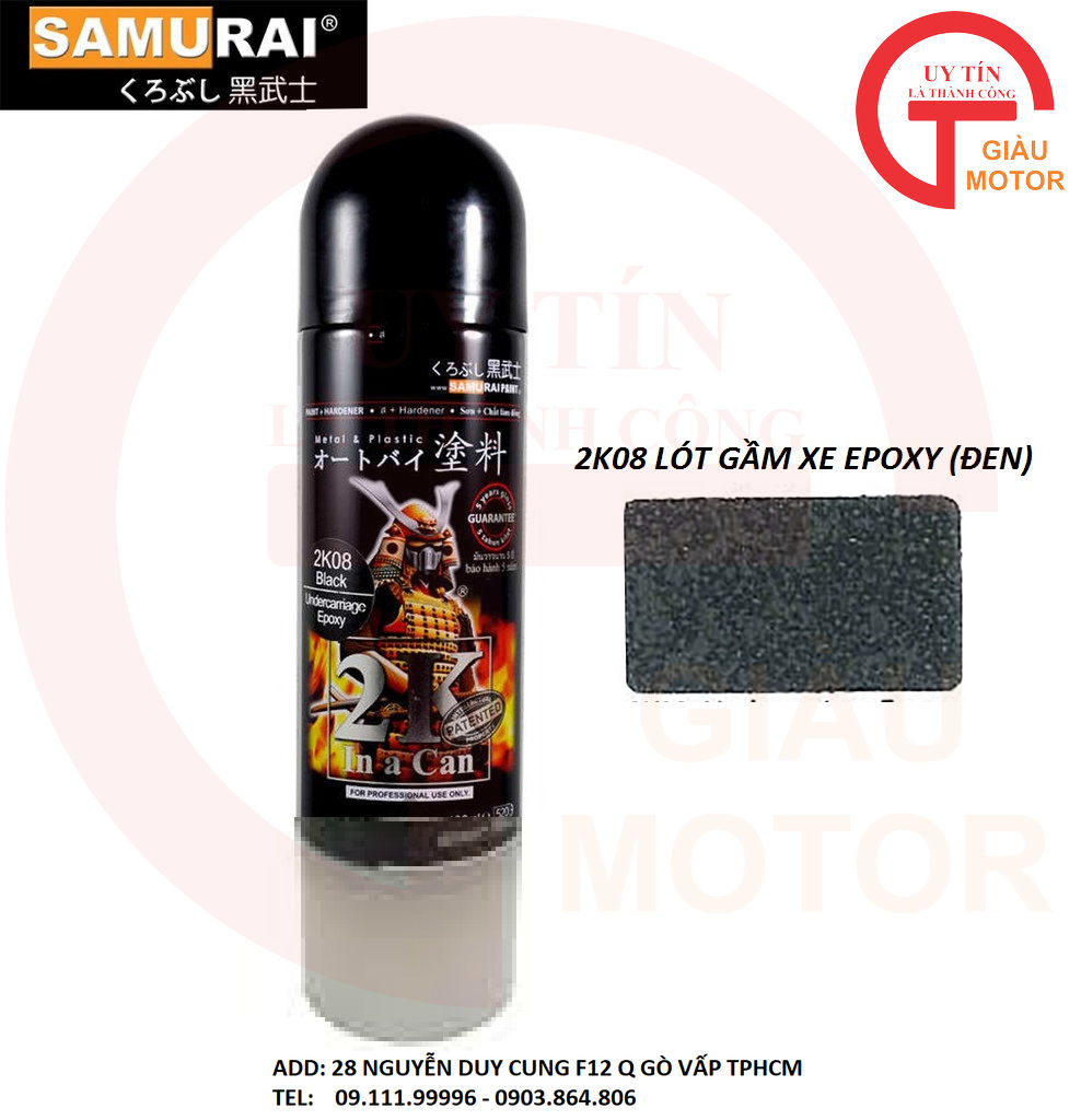 [HCM]SAMURAI DÒNG SƠN 2 THÀNH PHẦN2K08 LÓT GẦM XE EPOXY MÀU ĐEN