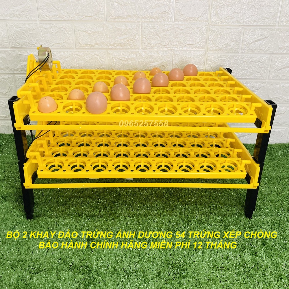 Bộ 2 Khay đảo ấp trứng bằng nhựa hiệu Ánh Dương tự động 108 quả